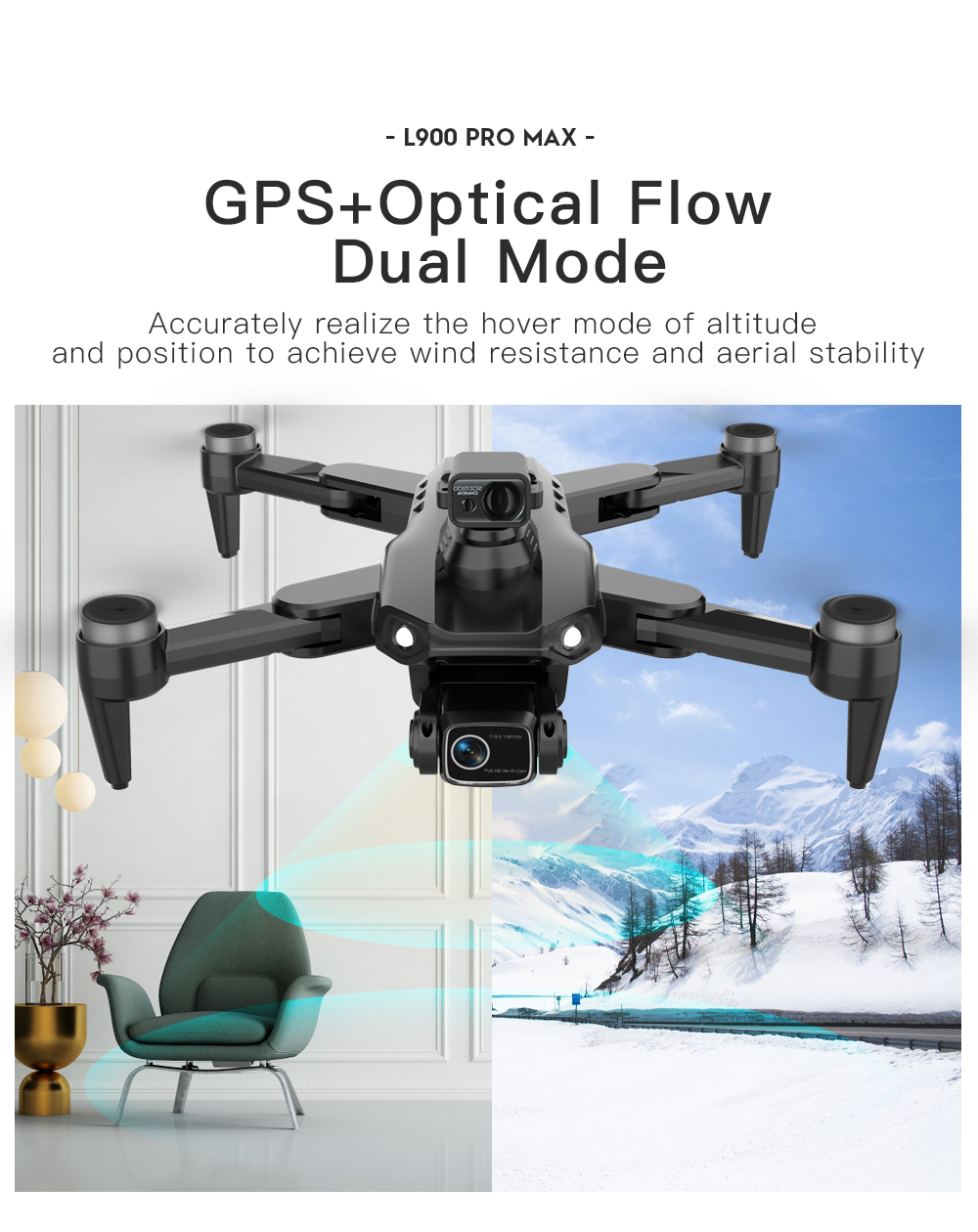 LYZRC L900 PRO MAX Laser obsta - Drone Gimbal 2 Axis recension och pris